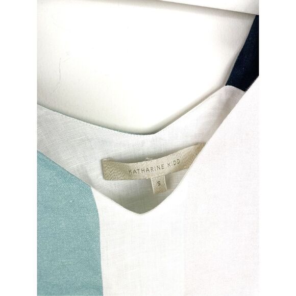 Katharine Kidd Women's Sky‎ Striped Linen Tie Top Tank Size S - Picture 4 of 11